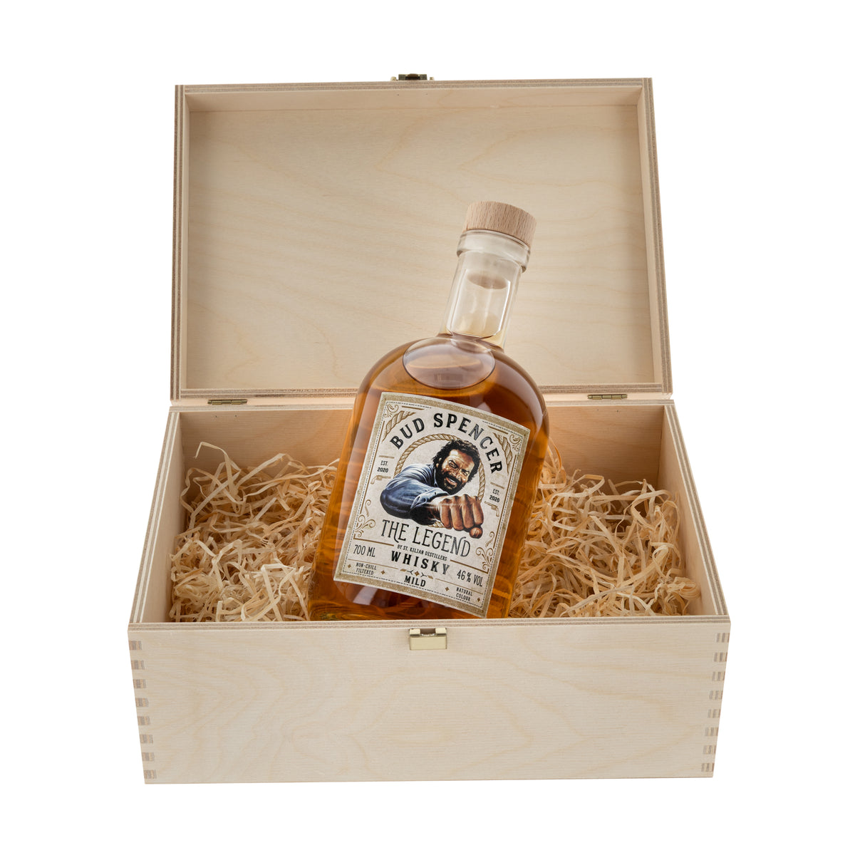 Wooden box - Bud Spencer - The Legend - Whisky (smoky) - 0.7 L