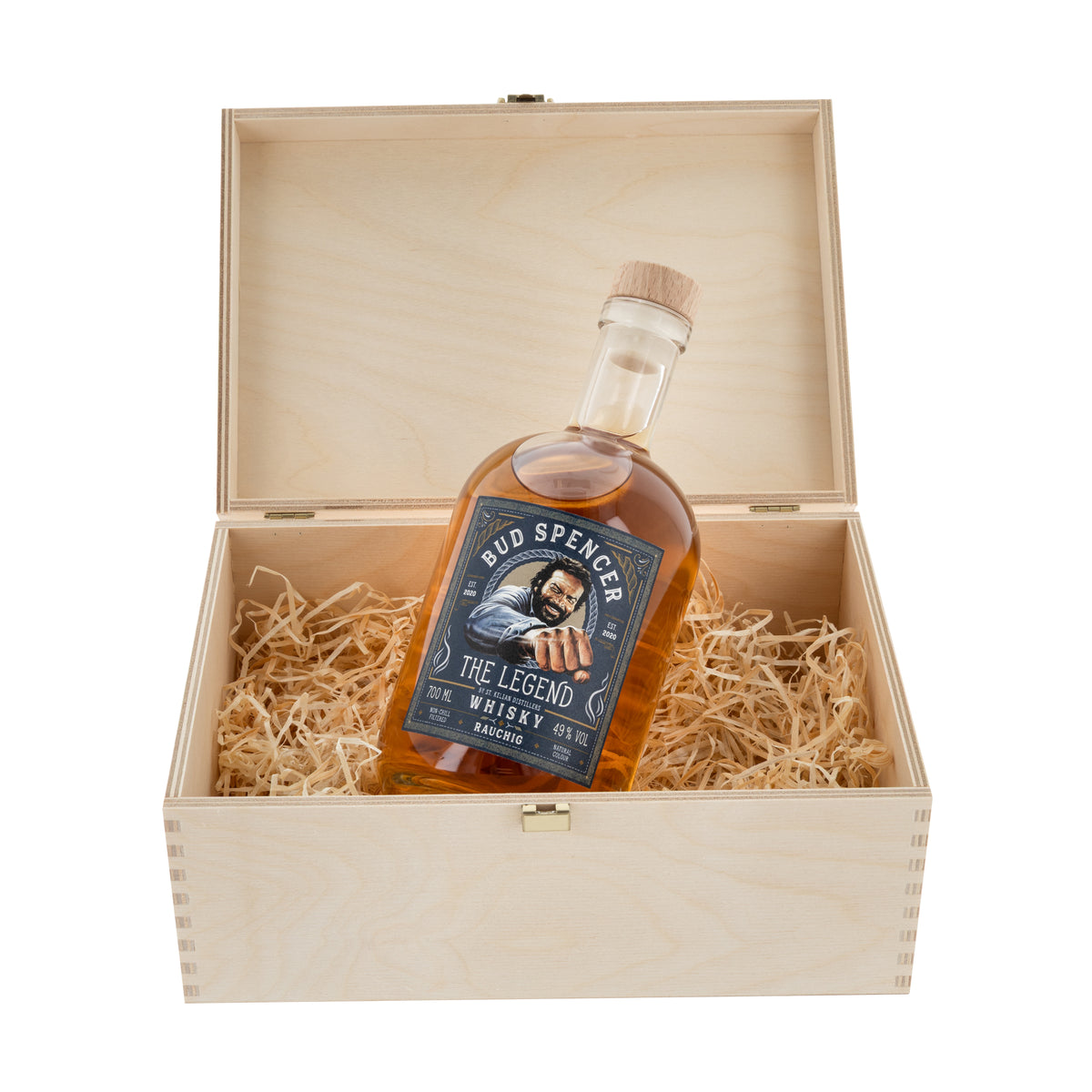 Wooden box - Bud Spencer - The Legend - Whisky (smoky) - 0.7 L