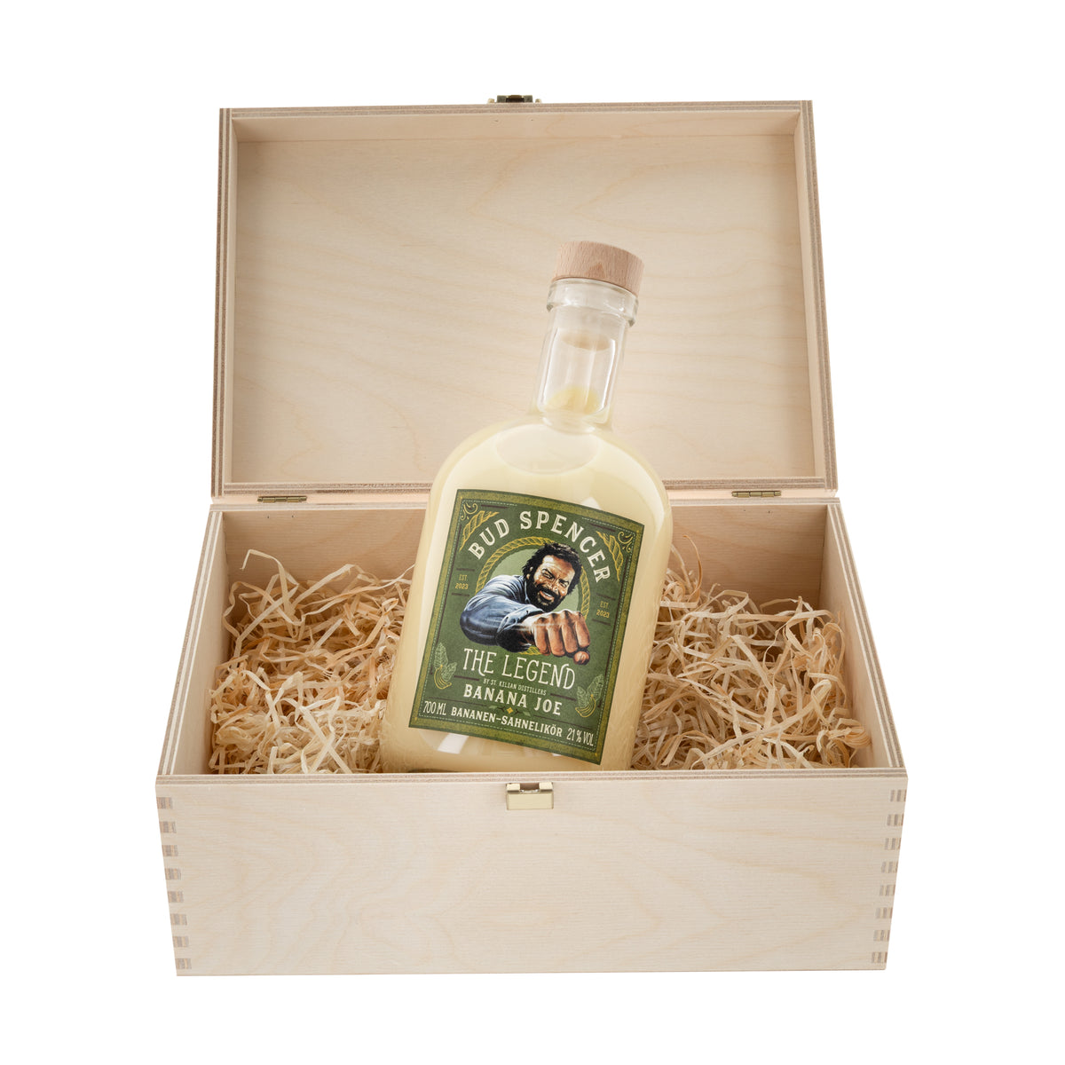 Holzbox - Bud Spencer - Banana Joe - Bananen-Sahnelikör - 0,7l