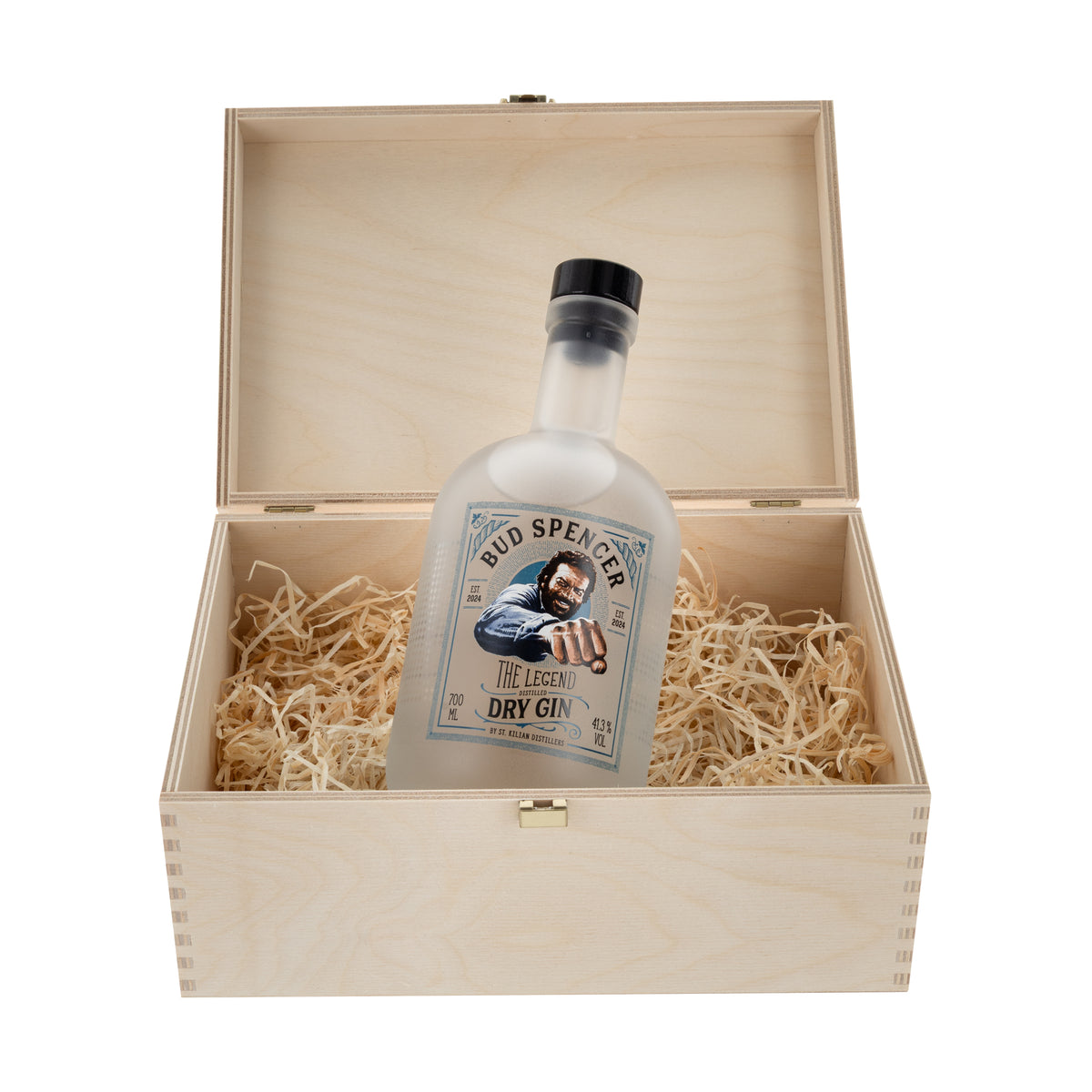 Holzbox Bud Spencer - Distilled Dry Gin 41,3% vol. 0,7l